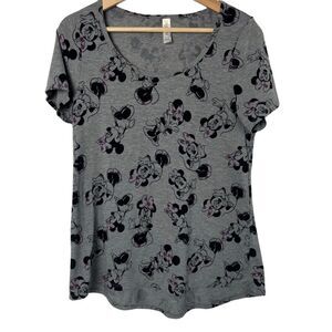 LuLaRoe Disney Minnie Mouse Print Top Tunic gray black and purple Size: Small